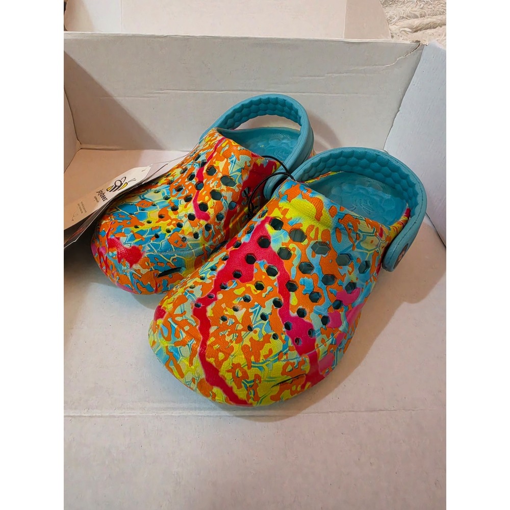 NWT Joybees Kids Active Clogs Size C10/11 Tie Dye Paint Splatter Water Shoes